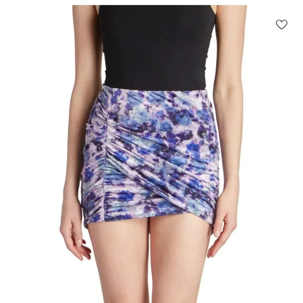 Isabel Marant Guilayo Velvet Miniskirt In Purple NWT